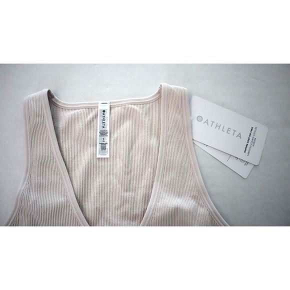 Athleta 556403022 Women's Sz S Veil Gray Aurora Seamless Crop Rib Tank Top - Picture 3 of 7